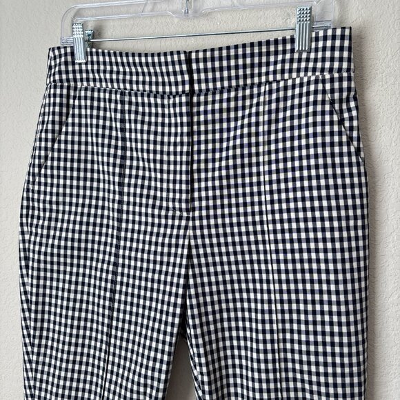 Veronica Beard Tani Gingham High Rise Kick Flare Trouser Pant - Picture 4 of 12